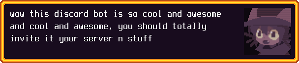 A textbox of the world machine excitedly expressing their love for the discord bot, before asking the user to invite it.