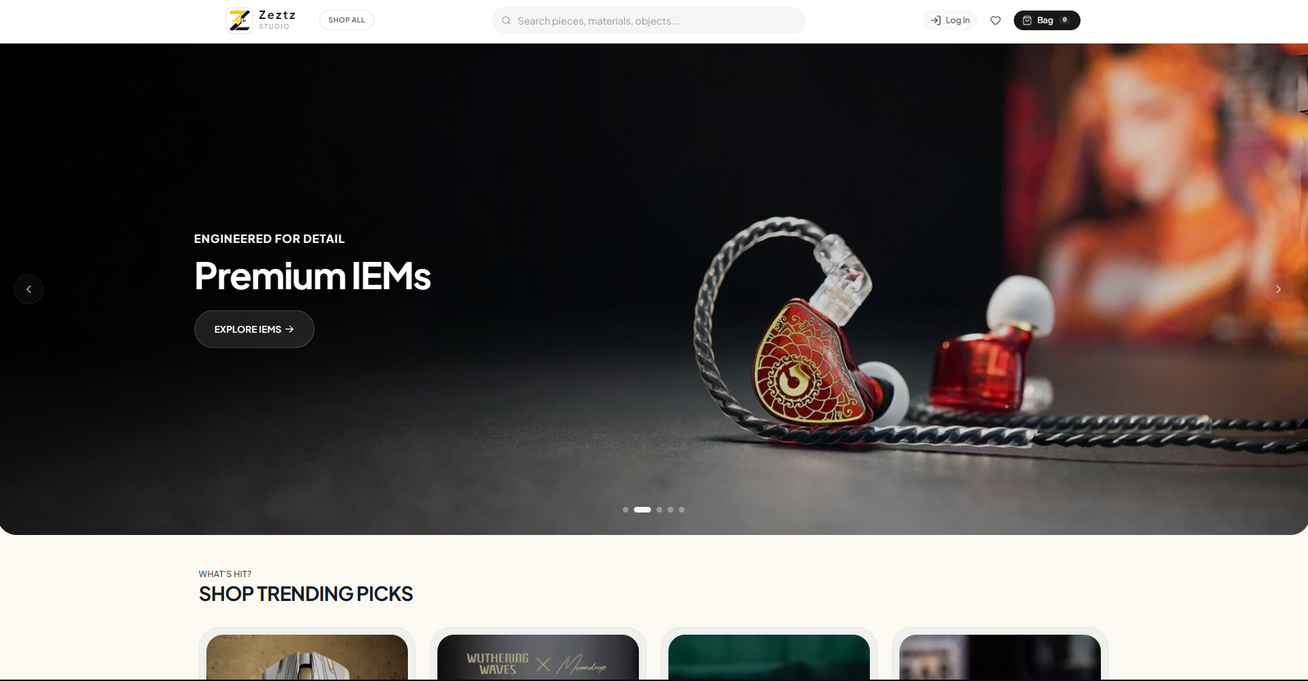 Zeztz Studio: Minimalist E-Commerce with Instant Checkout