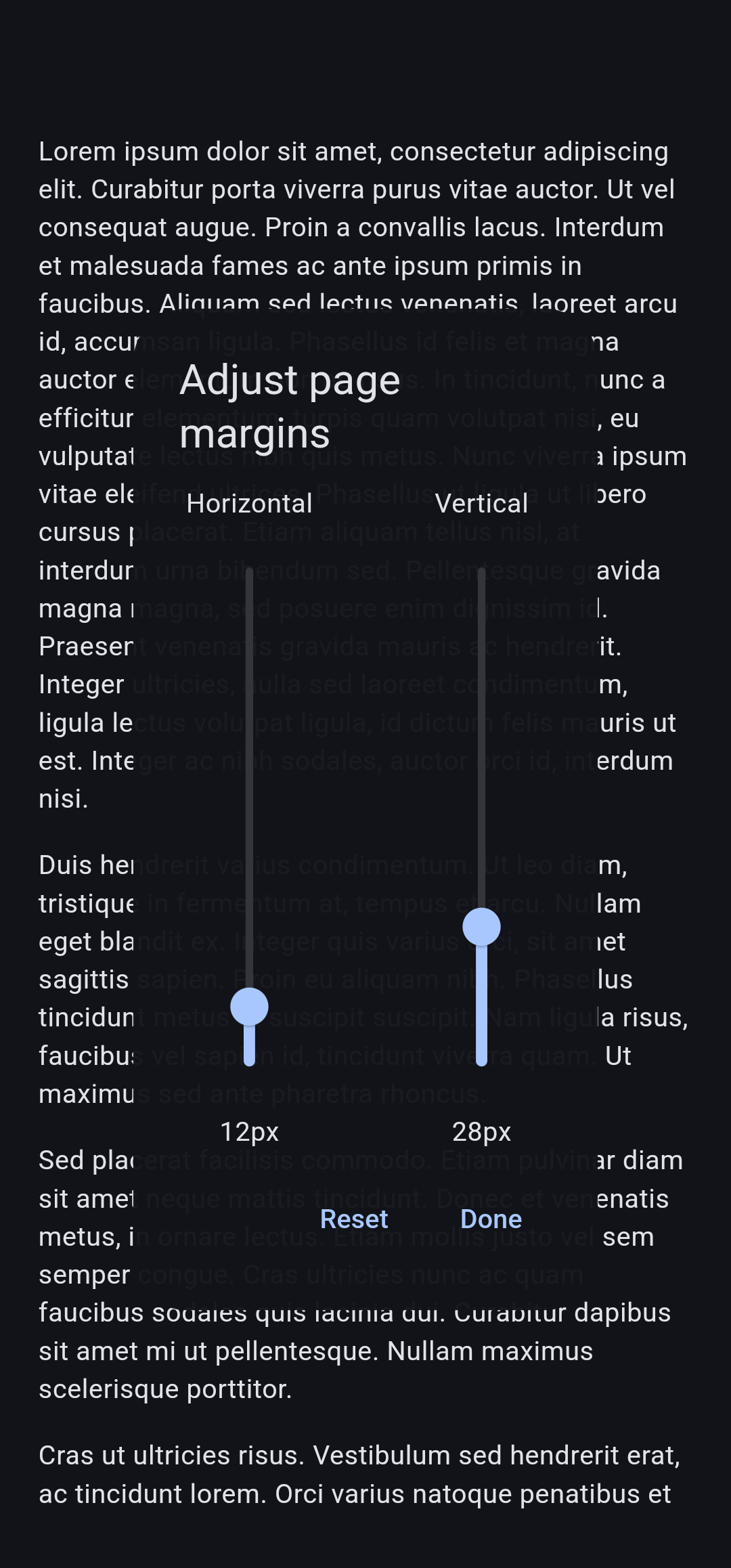 example1 margin settings
