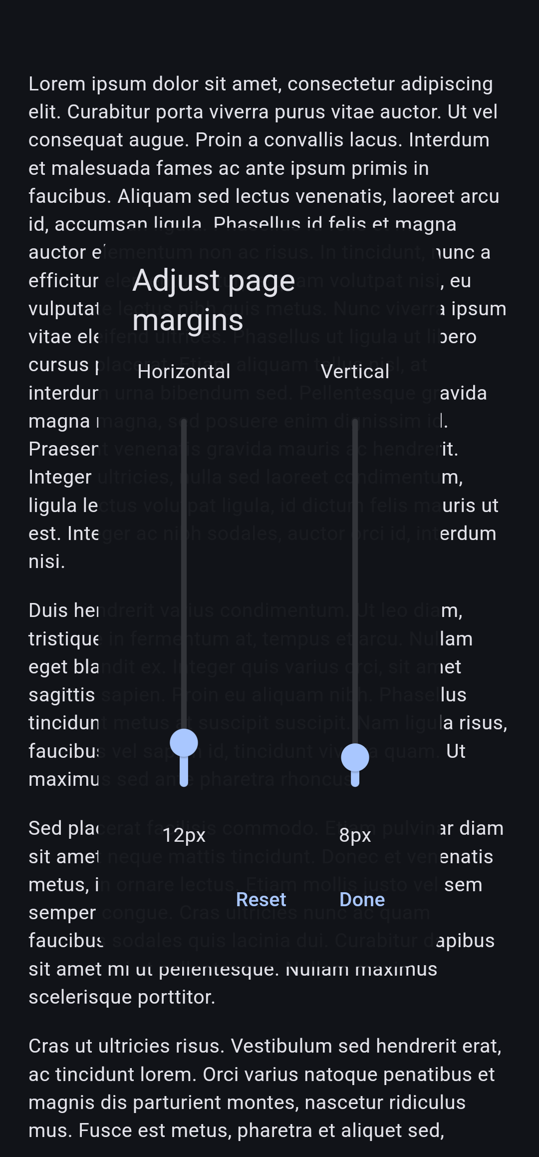 example2 margin settings