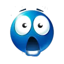 shocked blue emoji