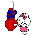 hello kitty spiderman kiss