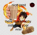 Luffy and milk