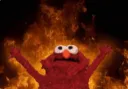 elmo in flames