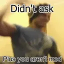 Didn't Ask Plus you aren't mod