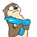 otter with watergun