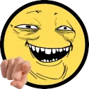 ржет и показывает пальцем 