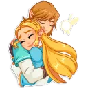 Link and Zelda hug BotW