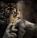 bad ass tiger smoking a blunt