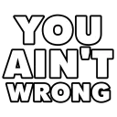 you anit wrong