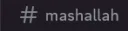 mashallah