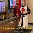 *La musica sagrada se detiene*