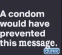 durex condom prevent message