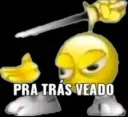 pra trás veado