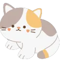 gray and orange cat sit