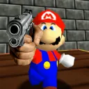 mario has a gun