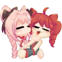 Nika and Puppet kiss