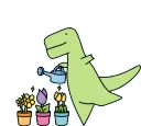 dino watering plants