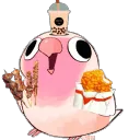Pink birb food