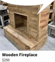 wooden fire place