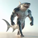 angry shark /aquamarine