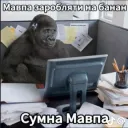 Макака працювати. Макака сумно