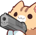 Cat with gun