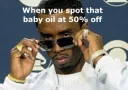 hen you spot baby oil 50% off