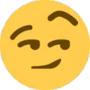 Face with raised eyebrow smirk