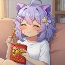 Aikumi eating hot cheetos nom