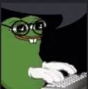 nerd frog typing