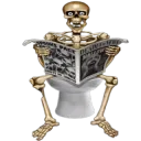 Shitting skeleton