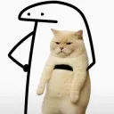 Hands on hip (holding cat)