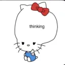 kitty thinking