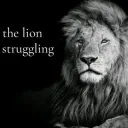 The lion is struggling