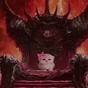 kitty on throne 
