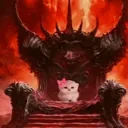 Cat on throne 