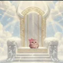 Cat on throne