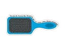 blue plastic hairbrush