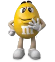 Yellow m&m
