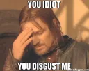 You idiot 