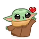 Grogu Baby Yoda Kiss Heart