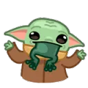 Grogu Baby Yoda Frog Eat Shrug