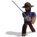 Walter with a sword