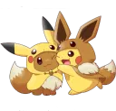 Eevee Pikachu Hug