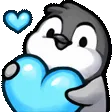 Pengu Heart Blue