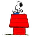 snoopy writing