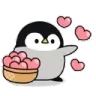 Pengu Throwing Hearts