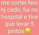 me cortei feio hj cedo